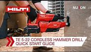 Hilti Nuron TE 5-22 Cordless Long Body Hammer Drill - Quick Start Guide