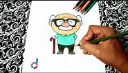 How to draw a Grandpa (easy!) | Step by step drawings