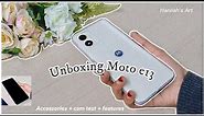 Unboxing moto e13 (2023)🫶🏻 Creamy white🎀 + accessories + camera test✨| Aesthetic | Hannah's Art🦋