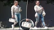 Jennifer Lopez totes her $200K Himalayan Birkin bag to the gym ( WORKOUT CLOTHES )