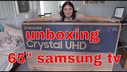 UNBOXING SAMSUNG SMART TV 65" INCH CRYSTAL UHD, AND TABLE FOR THE TV