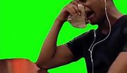 Black Guy Crying Over Music in Class - Green Screen