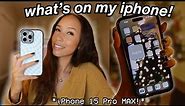 what's on my iphone 15 pro max! (natural titanium, 512gb) *holiday aesthetic layout*