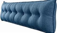WOWMAX Rectangular Headboard Pillow Bolster Pillow for Bed Back Rest Pillow for Sitting in Bed Daybed Pillows Back Support Pillow for Bed Reading Pillow Blue King