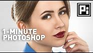 Skin Softening with Beautiful Texture | 1-Minute Photoshop (Ep. 4)