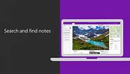 Search for notes in OneNote for Windows 10