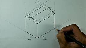 How To Draw a Isometric House - Beginners