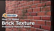 Blender Brick Texture | Procedural Texture Material | 3D Brick Wall