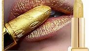Oulac Glitter Gold Lipstick for Women with Metallic 3D Shine Lightweight Hydrating Formula, High Impact Lip Color, Vegan & Gluten Free Beauty, Full Coverage Lip Makeup, Celebration(18)