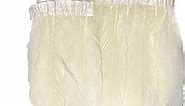 Natural Dyed Duck Goose Feather Trim Fringe Craft Feather Clothing Accessories Pack of 2 Yards (Ivory)