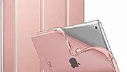 MoKo Case for iPad 9th Generation 2021/ iPad 8th Generation 2020/ iPad 7th Generation 2019, Soft Translucent TPU Frosted Back Cover Slim iPad 10.2 inch Case with Stand, Auto Wake/Sleep, Rose Gold