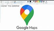 How to draw New Google Maps Logo on computer using Ms Paint | Google Maps logo Drawing.