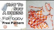How to sew a romper dress for baby | ruffle romper dress | sewing tutorial | free pattern