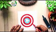 Captain America's Shield Drawing | How to Draw Captain America Shield | Captain America Logo Drawing