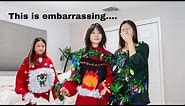 DIY UGLY CHRISTMAS SWEATERS AND WEARING IT OUT IN PUBLIC (so embarrassing)