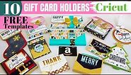 10 DIY Gift Card Holders - Money Holders with Cricut, Cardstock & FREE TEMPLATES