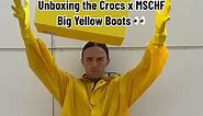 Best look yet at the Crocs x MSCHF Big Yellow Boots 😬 (via @$) #crocs #mschf #bigyellowboots #bigredboots #sneakers #crocsbigboots #crocsxmschf #mschfxcrocs #sneakerheads