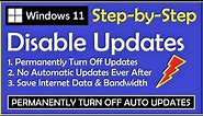 How to Stop Windows 11 Update Permanently | Disable Automatic Updates | Turn Off Auto Updates