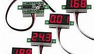 bayite Pack of 5 Three-Wire Calibratable DC 0~30V Red Digital Mini Voltmeter Gauge Tester Mount Car Motorcycle Battery Monitor Volt Voltage Meter 0.36" Red LED Display Panel