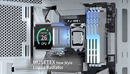 MUSETEX ATX PC Case, 3 x 120mm Fans Pre-Installed, 360MM RAD Support, 270° Full View Tempered Glass Gaming PC Case with Type-C, Mid Tower ATX Computer Case, Black, Y6