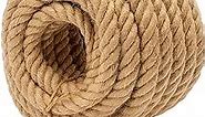 HomeBuddy Nautical Rope - 1 Inch Rope x 50 Feet Thick Rope, Jute Rope for Crafts Manila Rope for Porch Swing, Porch Swing Rope, Twisted Rope, Decorative Rope, Hemp Rope for Decor, Rope for Swing