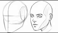 How to Draw Human Head 3/4 View
