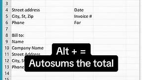 Excel tip to make an invoice