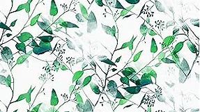 Green Sage Leaves Wallpaper Peel and Stick Leaf Contact Paper Cyan Peel and Stick Wallpaper for Cabinets Waterproof Vinyl Wallpapers for Bathroom Self Adhesive Decorative Film 17.5''x118''