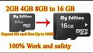 Increase memory card size 2GB 4GB 8GB to 16GB 100% Work and safety
