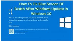 How To Fix Blue Screen Of Death After Windows Update In Windows 10