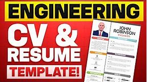ENGINEER RESUME & CV TEMPLATES! (How to WRITE a BRILLIANT ENGINEERING CV or RESUME!)
