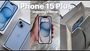  iPhone 15 Plus Blue Aesthetic 📦 Unboxing + Setup | 🦕🐋🫐🌊🫧