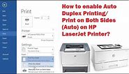How to enable Auto Duplex Printing Print on Both Sides Printing on HP LaserJet P2015dn?