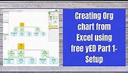 Creating Org chart from Excel using free yED Part 1 Setup