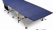 REDCAMP Folding Camping Cots for Adults Heavy Duty, 28" Extra Wide Sturdy Portable Sleeping Cot for Camp Office Use, Blue