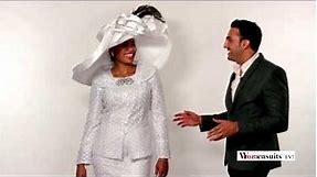 Dave & Megan Review Pretty In Pure White First Lady Church Suit by Donna Vinci 5443