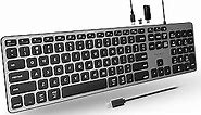 Macally Premium Wired USB C Keyboard with USB Ports - Connect Up to 3 Devices - (2X USB-A |1x USB-C Ports) - Wired Keyboard for Mac Mini/Pro, iMac, MacBook, iPad, and PC - Full Size Type-C Keyboard