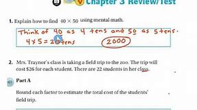 4th Grade Math Chapter 3 Test Review