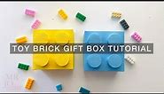 Toy Building Brick Block Gift Box tutorial - Cricut & Silhouette Cameo paper craft templates on Etsy