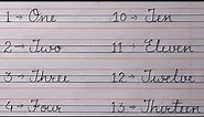 Cursive writing number names 1 to 20 || number names 1 to 20 with spelling || how to write cursive