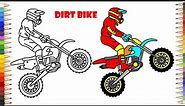 How to draw Dirt Bike Step by Step | Bike Drawing video | Coloring pages | Doodle drawing