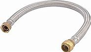 SharkBite 3/4 Inch x 3/4 Inch FIP x 24 Inch Stainless Steel Braided Flexible Water Heater Connector, Push To Connect Brass Plumbing Fitting, PEX Pipe, Copper, CPVC, PE-RT, HDPE, U3088FLEX24LF