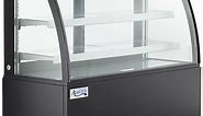 Avantco BCT-60 60" Black 3-Shelf Curved Glass Refrigerated Bakery Display Case with LED Lighting