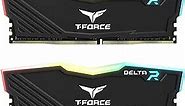 TEAMGROUP T-Force Delta RGB DDR4 16GB (2x8GB) 3600MHz (PC4-28800) CL18 Desktop Gaming Memory Module Ram Black - TF3D416G3600HC18JDC01