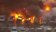 Newark Airport parking garage fire damages numerous vehicles