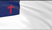 The Christian Flag - Religious flag waving in the wind