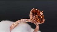 Rose gold diamond engagement ring, Rose gold diamond ring, Champagne diamond ring cut diamond ring