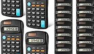 24 Pieces Basic Calculators for Students Small Calculators Pocket Size Mini Calculators Dual Powered Handheld Calculator 8 Digit Display Desktop Calculators for School Desktop Home Kids Office, Black