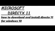 how to download directx 11 for windows 10