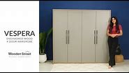 Vespera Engineered Wood 4 Door Wardrobe without Mirror(Gothic Grey) | WoodenStreet | 2023